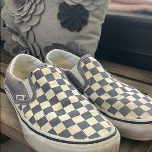 perfect condition blue and white checkerboard vans